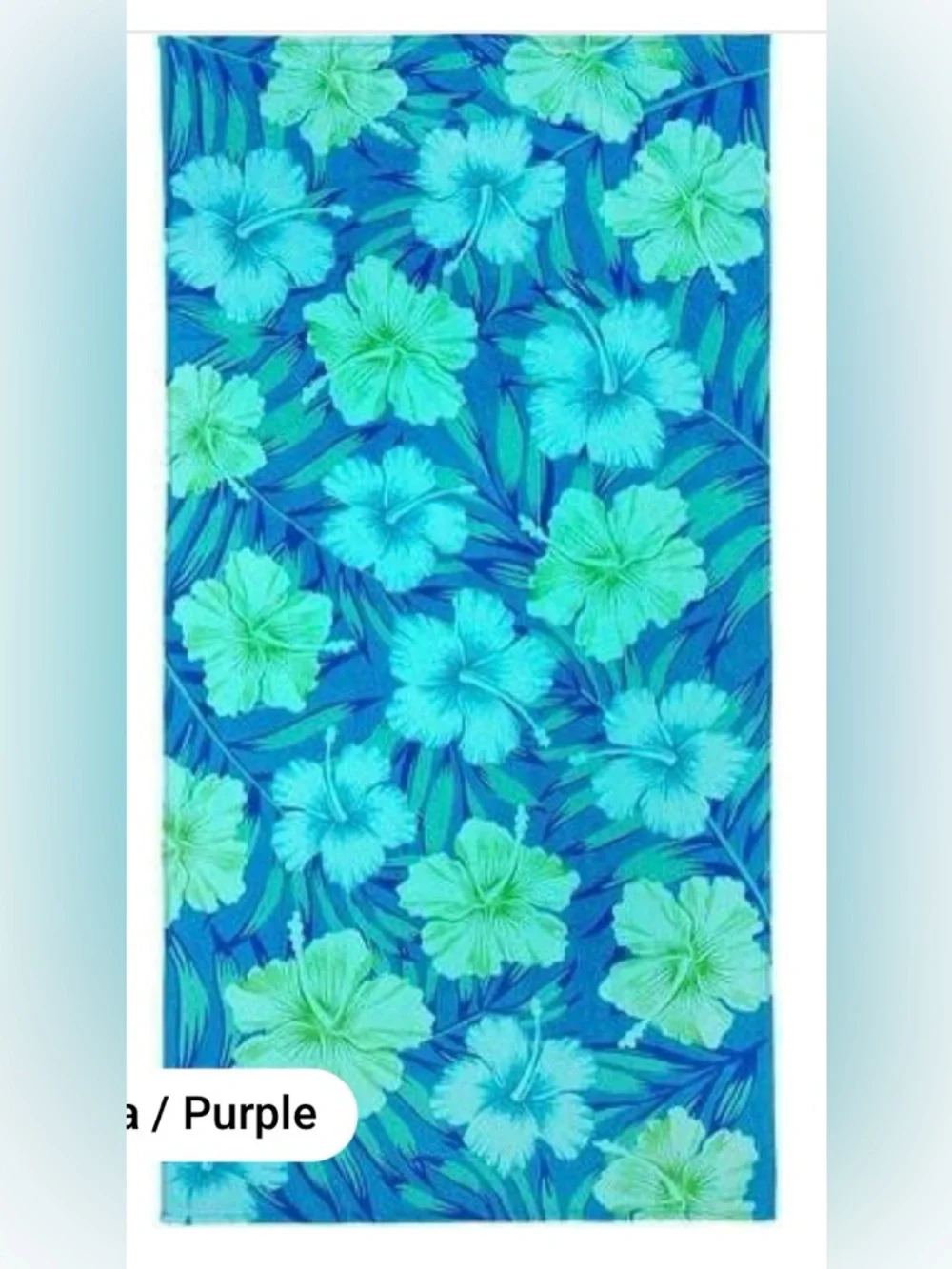 Set of 4 Tropical Hibiscus Floral Beach Towels